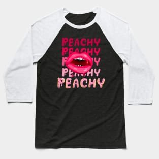 Peachy Retro Design Baseball T-Shirt